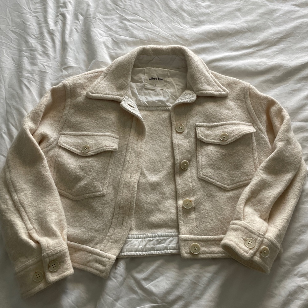 Cream Wool Blend Jacket